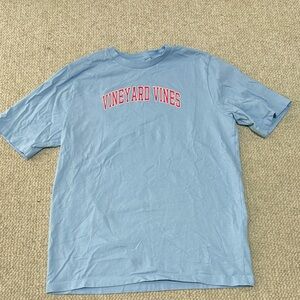 Vineyard Vines Light Blue Tee with Pink Logo